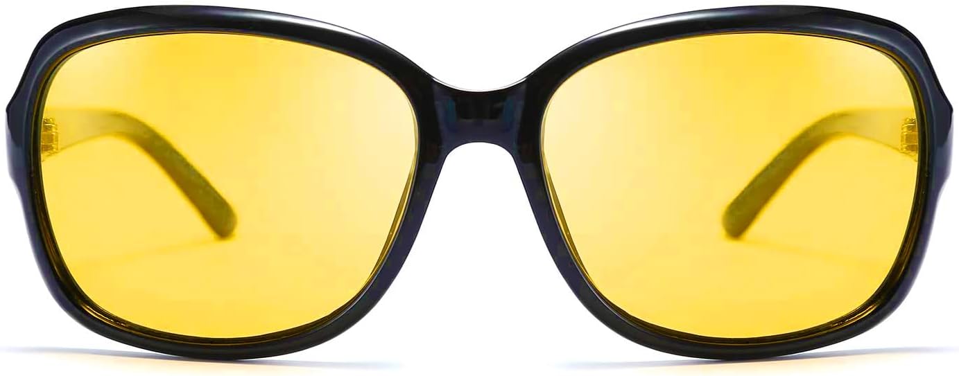 FEISEDY Classic Womens Night Glasses Driving Anti Glare Wrap Around Yellow Sunglasses B2548 - Image 7