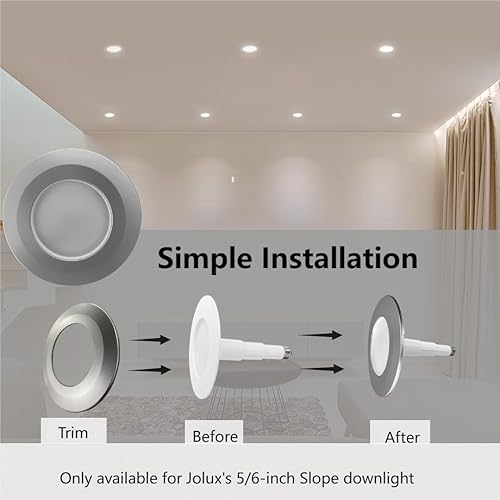 Miniatura 4 de Paquete de 4 anillos de plástico plateado mate para iluminación decorada de 56 pulgadas, empotrable, luces de lata, diámetro exterior de 7.59