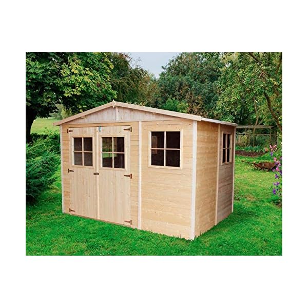TIMBELA M334 Gartenhaus Holz mit Fenstern - Geräteschuppen Holz H226x318x220 cm/6 m² - Gerätehaus Gartenhütte… – Bild 8