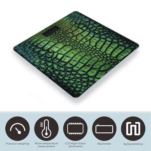 Báscula digital baño vidrio templado piel cocodrilo 400lb miniatura 3