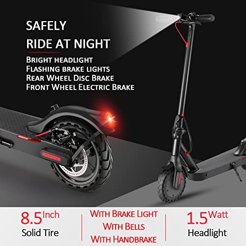 Electric Scooter For Adults Commuting,350W Motor,Up To 20 Mile Range & 16 Mph Speed,8.5" Solid Tire E-Scooter,Foldable Portable Aluminum Electric Bike,With Headlight Brake Light Bell And Disc Brake #TOP5