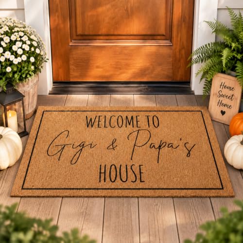 Tinideya Grandparents Day Gifts Fall Gigi and Papa Welcome Doormat Gift