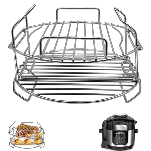 GCQ Air Fryer Accessories for Ninja Foodi OP450UK OP500UK 7 in 1 7.5L Electric MAX Multi-Cooker Pressure Cooker, Stainless Steel Air Fryer Wire Rack Replacement Parts, Dishwasher Safe