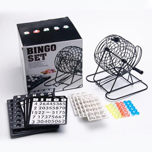 Jeu de bingo en métal Domary avec 75 boules numérotées et 150 marqueurs de loto