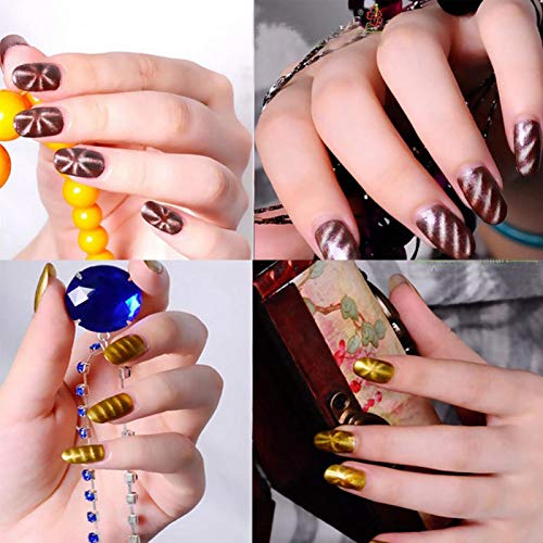 Nagelmagneetgereedschap, 11 stks/set 3D DIY-strip Magische magneetstick cateye-nagelmagneet Nagelmagneetpennen Cat Eye… - Afbeelding 3