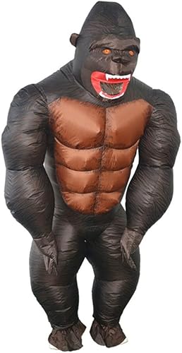 Miniatura 7 de Disfraz inflable de mono gorila de cuerpo completo travieso divertido traje para fiesta de Halloween adulto niño pequeño tamaño
