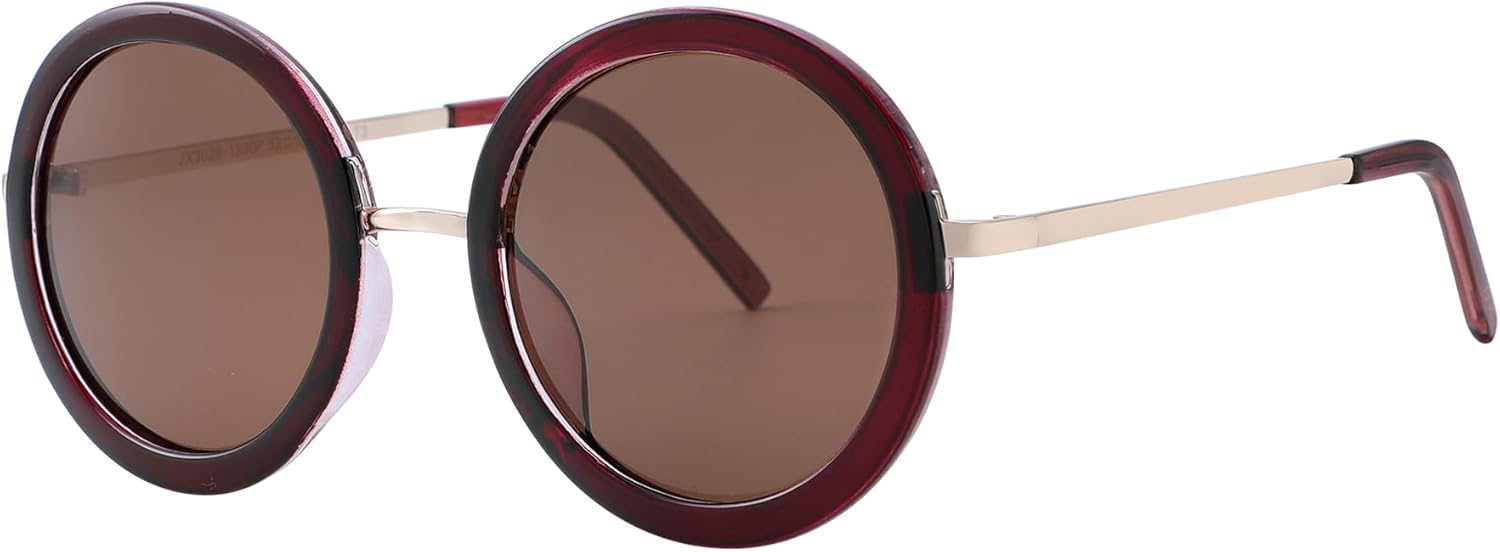 JOOX Polarized Retro Round Sunglasses for Women, Vintage Oversized Ladies Sun Glasses with 100% UV Protection Lens