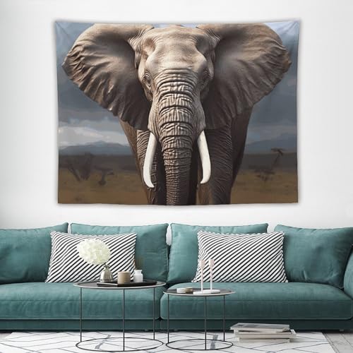 Tapisserie murale éléphant WSOIHFEC 152x203 cm pour décoration vintage de chambre