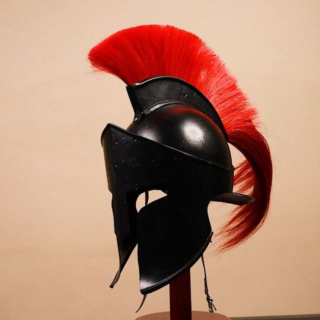 AnNafi® Greek Corinthian Helmet with Red Plume | Wearable Armor | Roman Knight Spartan SCA LARP Reenactment Costume Armour