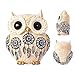 TOHLUCS Owl Statue Home Decor Accents with Evil Eye.White Decor for Bookshelf, Bedroom, Living Room, Office, Table and Shelf. Vintage Owl Figurines Gifts for Birds Lover.Cute Small Animal Sculptures.