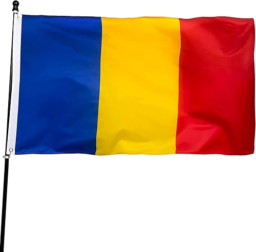 Miniatura 1 de DANF Bandera de Rumania de 3 x 5 pies de poliéster grueso, resistente a la decoloración, ojales de latón, cabecera de lona, banderas nacionales