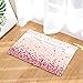 Produktbild JHDF Valentinstag Hintergrundmuster Flanell Indoor Bodenmatte Badeteppiche verhindern das Verrutschen und Schleudern Super saugfähigen 3D-Druck 60x40cm
