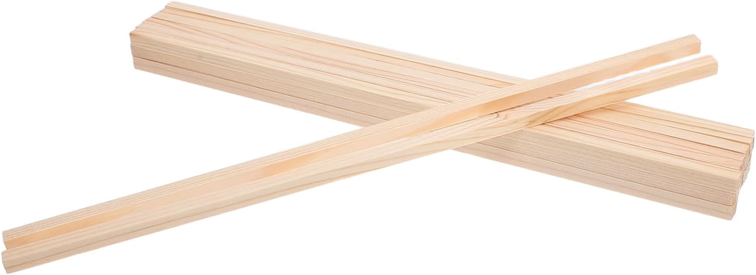 Healifty 20pcs Wooden Dowel Rods Square Wood Sticks for Crafts Unfinished Wood Strips with Stable Base and Easy to Join Features for Building Model Projects and Family Activities