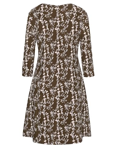 Image of Tanst Sky Womens Casual Round Neck Plus Size Floral Tunic Shirt Dress with Pockets