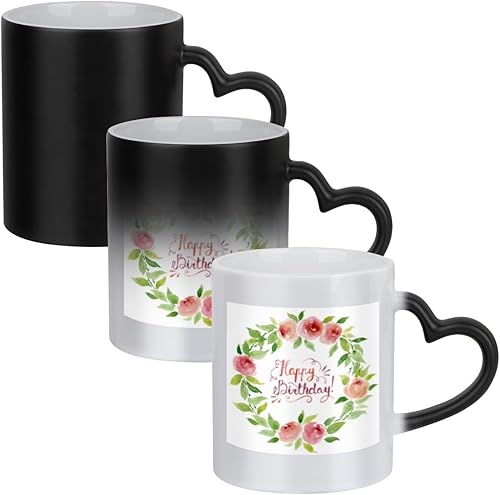 Miniatura 7 de Lakiniss Happy Birthday Magical Color Changing Ceramic Coffee Mug - Gift for Any Occasion! Hot Water Reveals Stunning Image - Ideal for Coffee, Tea,