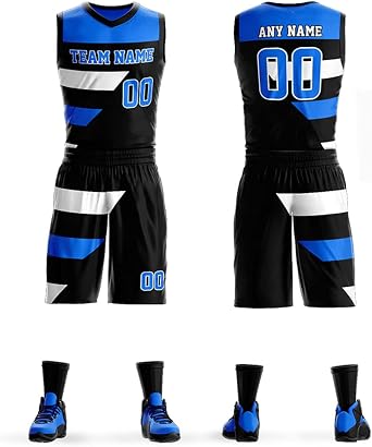 Custom Basketball Jersey Uniforms Personalized Printed Your Own Name & Number Men/Women/Kids Breathable Quick Dry