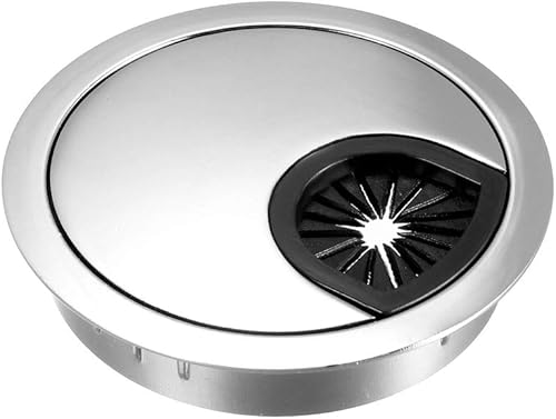 Miniatura 8 de uxcell Cubierta de orificio para cable, 2.4 pulgadas/2.362 in, aleación de zinc, para escritorio, ojales, cubierta de agujero para oficina, Negro