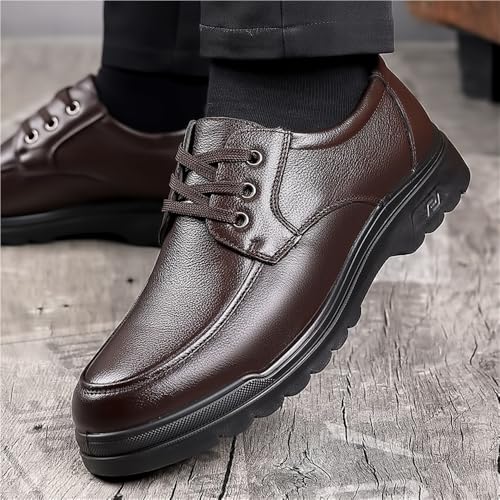 Men's Business Casual Dress Shoes Autumn Lace Up Dad Shoes Comfortable Middle Aged Casual Footwear2