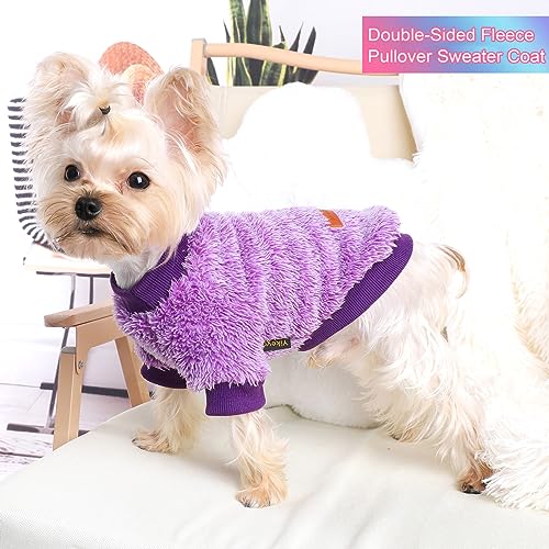 Small Dog Clothes Chihuahua Fleece Sweaters Xxs Winter Warm Puppy Sweaters Boys Girls Tiny Dog Outfits For Teacup Yorkie Puppies Pet Doggie Sweaters For Small Dogs (Small Bust 12.99") #TOP5