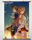 Home Decor Anime Sword Art Online Cosplay Wall Scroll Poster Kirito & Asuna 23.6 X 35.4 Inches-090