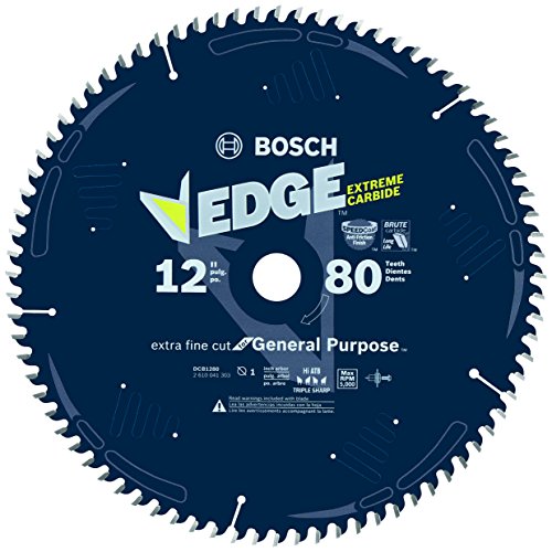 BOSCH DCB1280 12 In. 80 Tooth Edge Circular Saw Blade for Extra-Fine Finish