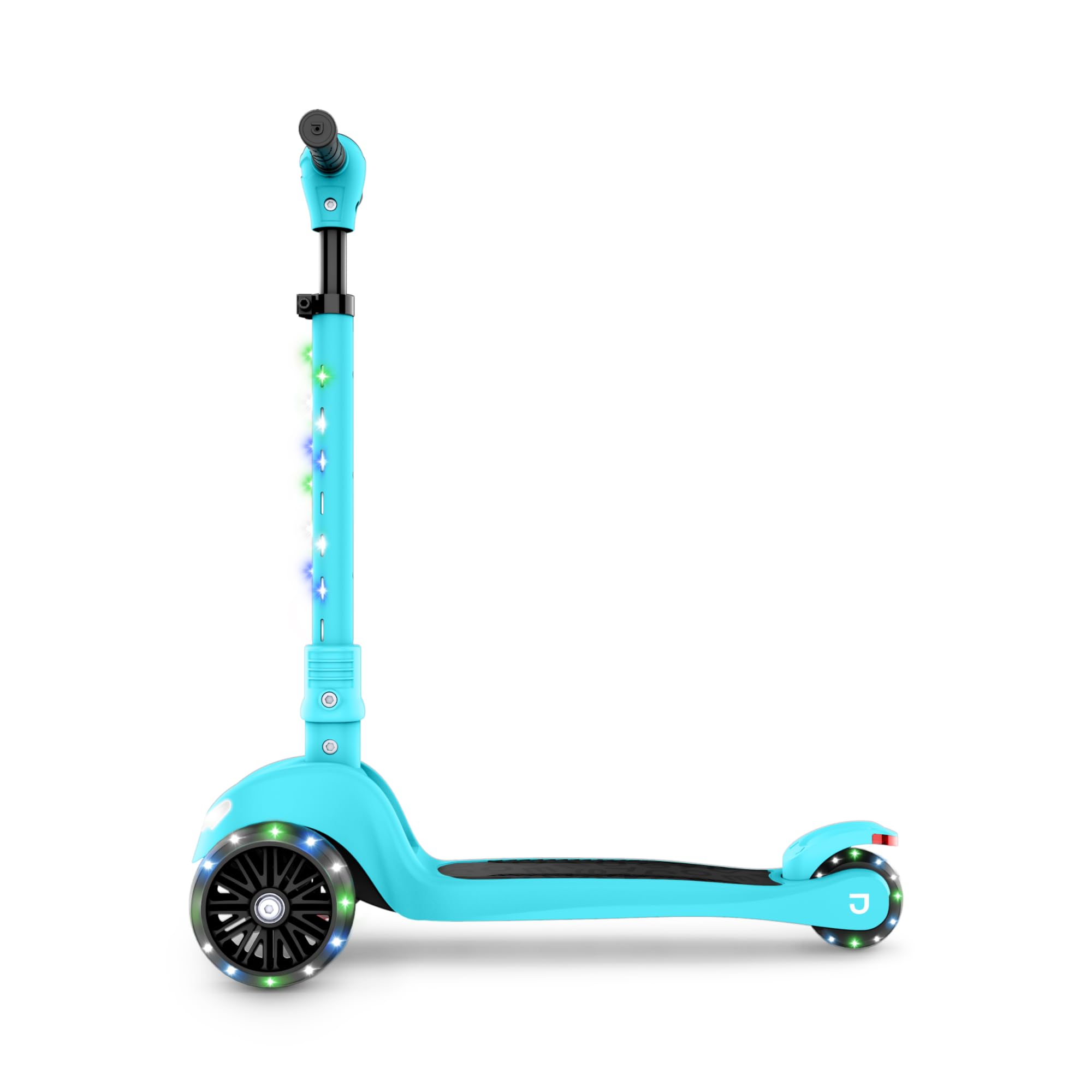 Jetson 3-Wheel Light-Up Kick Scooter, Lights on Stem & Wheels, Height Adjustable Handlebar, Rear Brake, Foldable, Ages 3+