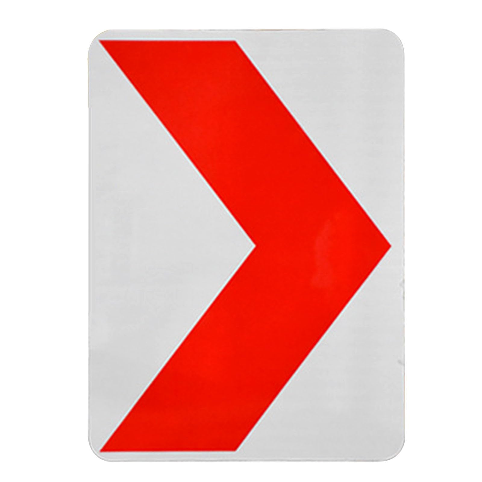 Znak drogowy, 16 "x 24" Odblaskowy znak drogowy Chevron Strzałka - Trwały aluminiowy znak kierunkowy do jazdy drogowej - Duża biała strzałka dla większego widzenia