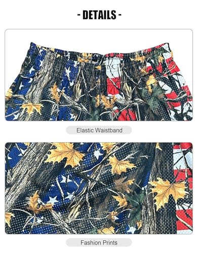 Mens Camo Graphic Print Shorts Workout Cargo Athletic Casual Cool Basketball Drawstring Shorts3