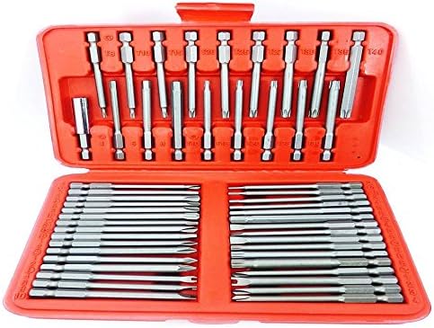 Screwdriver Bits Torx/PZ/PH/Flat Hex Spline Extra Long Security 50pc CT6-20