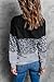 SWEET POISON Leopard Print Tops for women Long Sleeve Sweatshirts Fall Fashion Clothes 2025 Color Block Crewneck Casual Tops Pullover Sweatshirt Ribbed Cuffs Sweaters M