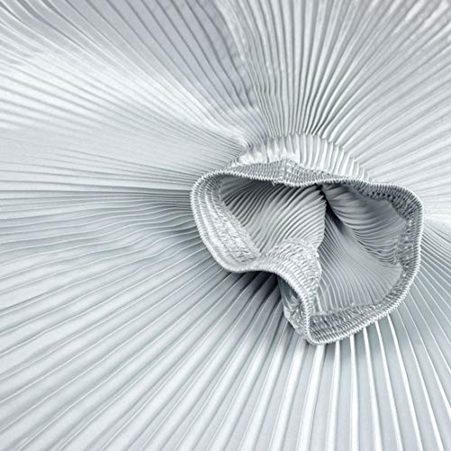 ebossy Women's Boho Satin Metallic Pleated Accordion Skirts Elastic High Waist Flowy A Line Shirring Maxi Long Skirt (One Size, Silver)2