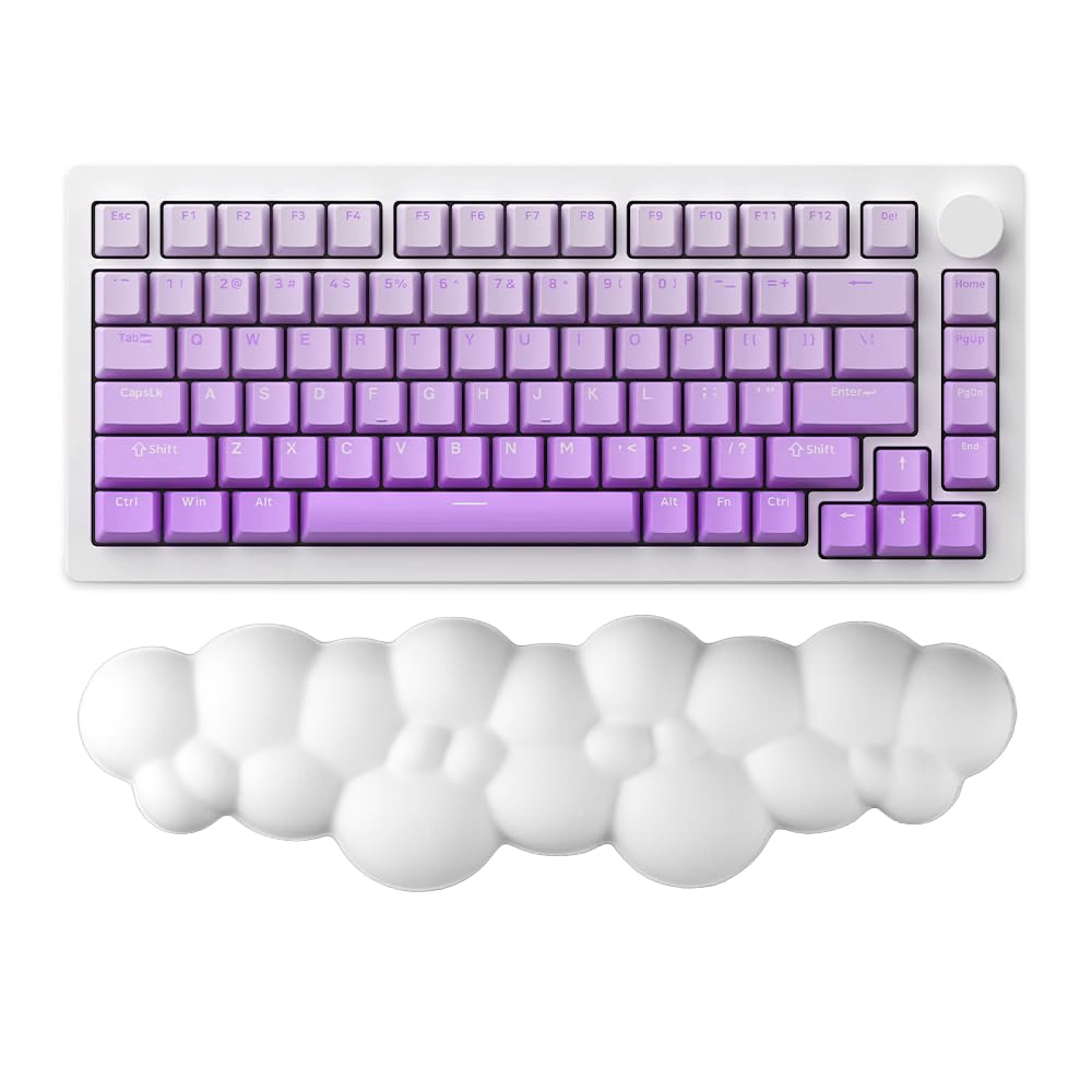 GoLite Bulut Şekilli Klavye Bilek Desteği Ergonomik & Konforlu Memory Foam Kaymaz Taban Bilek Yastığı (Beyaz)
