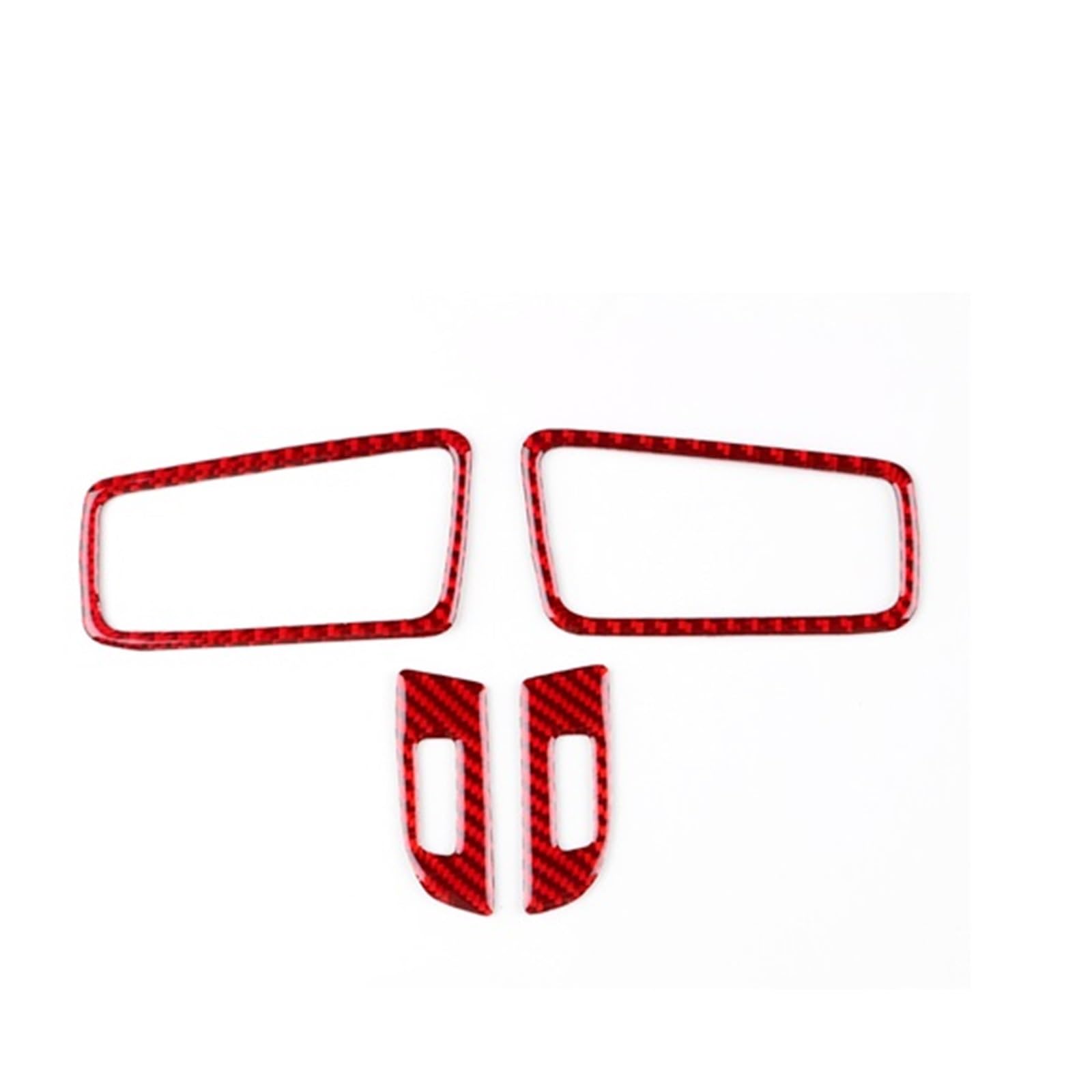 Car Trim Interior for Toyota for RAV4 XA50 2019-2025 LHD RHD Car Instrument Air Outlet Trim Soft Carbon Fiber Sticker Interior Mouldings(Red Carbon)