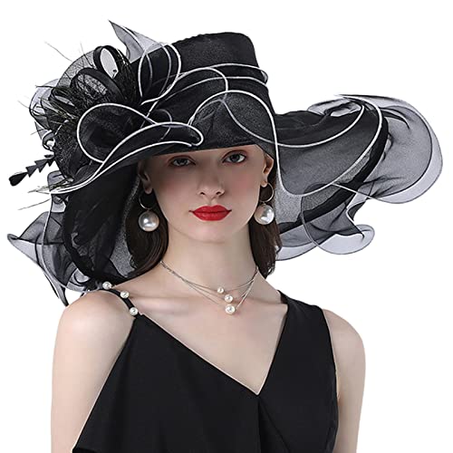 Chapeau cloche en organza de haute qualité au fini transparent pour femme