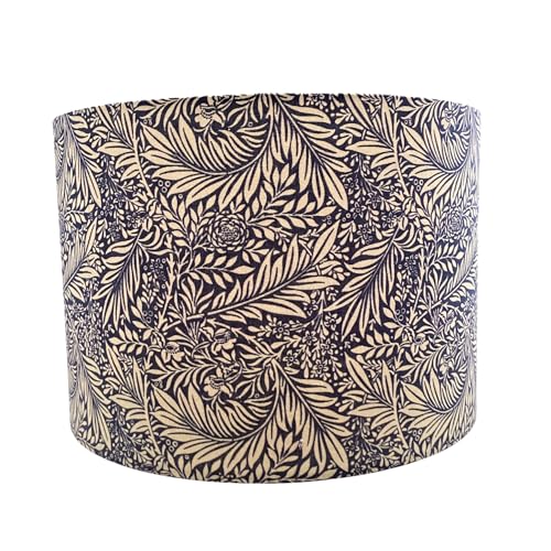 Handmade Lampshade William Morris Larkspur Navy Blue (Table/Floor, Small (20cm Diameter))