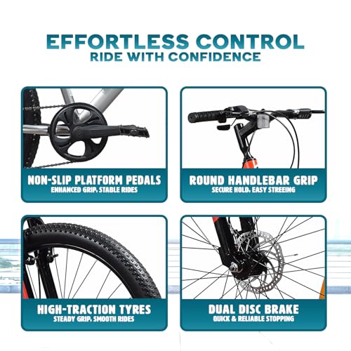 Image of Leader Vivid Creto 27.5T Multispeed 7 Speed Cycle for Men with Front Suspension & Dual Disc Brakes |Gear Bicycle for Boys & Girls | Ideal for 15 + Years (Frame: 19 Inches)