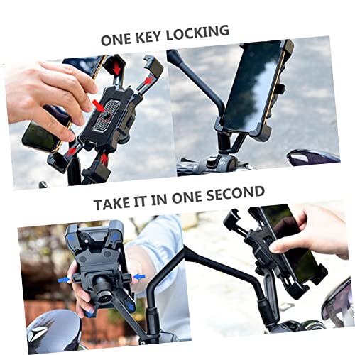 CLISPEED 2 Peças Suporte De Bicicleta Para Scooter Suporte De Telefone Para Guidão De Motocicleta Pe