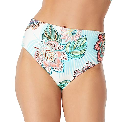 Coco Reef Reversible High Waist Bikini Bottom - Verso, Tropical Lotus, Black, Medium #TOP24