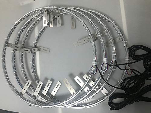 Kingshowstar LED Wheel Rim Lights - 4 PCS 17 inch Car Rim Lights 624 LED RGB Color Chasing Wheel Ring Lights for Cars, Waterproof Tire Light Kit with Blue-Tooth Controller