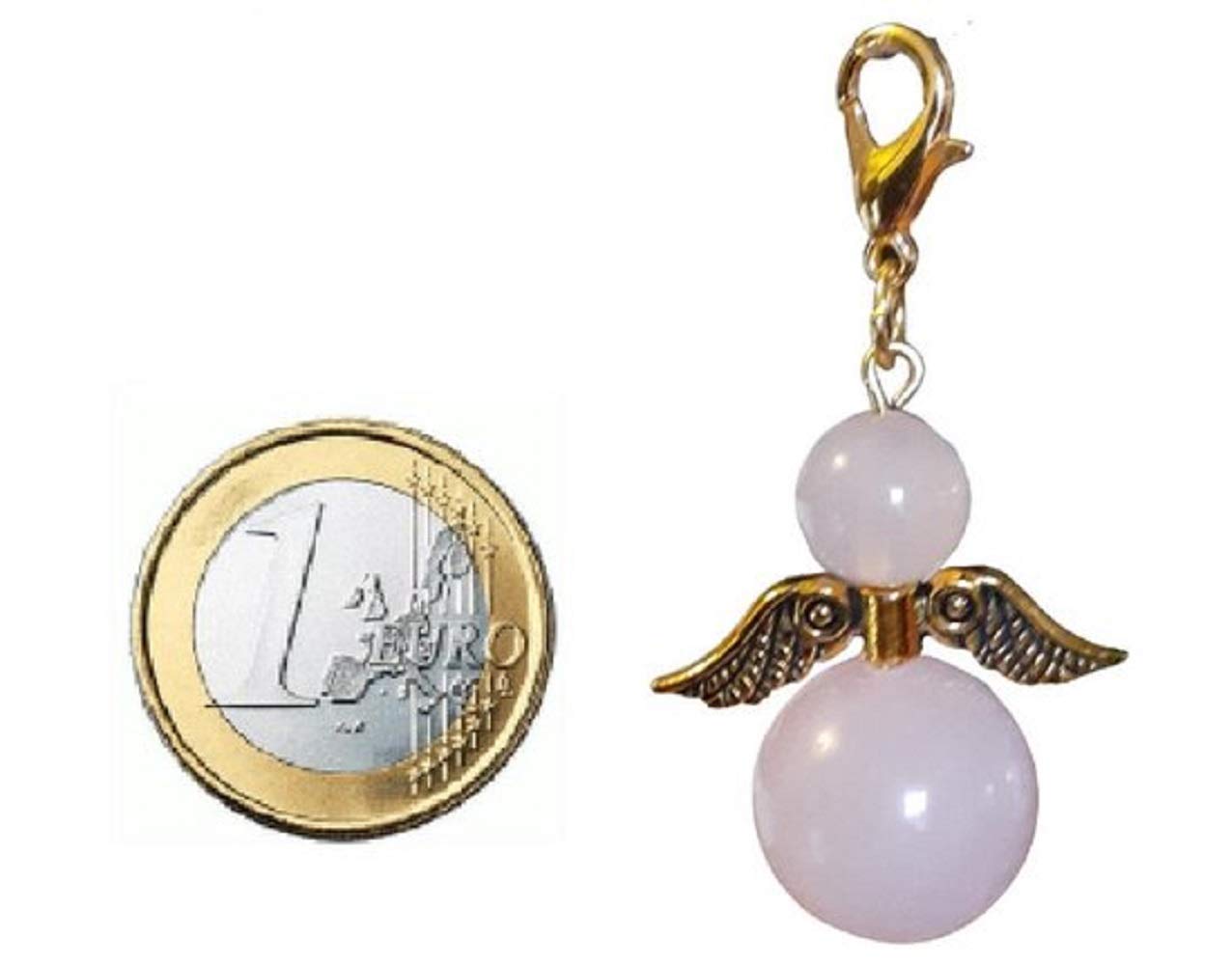 Portachiavi Angelo Custode Con Incisione "Beste Kollegin Der Welt" | Regalo Di Addio Per Collega In Rosa Con Pietre - 2