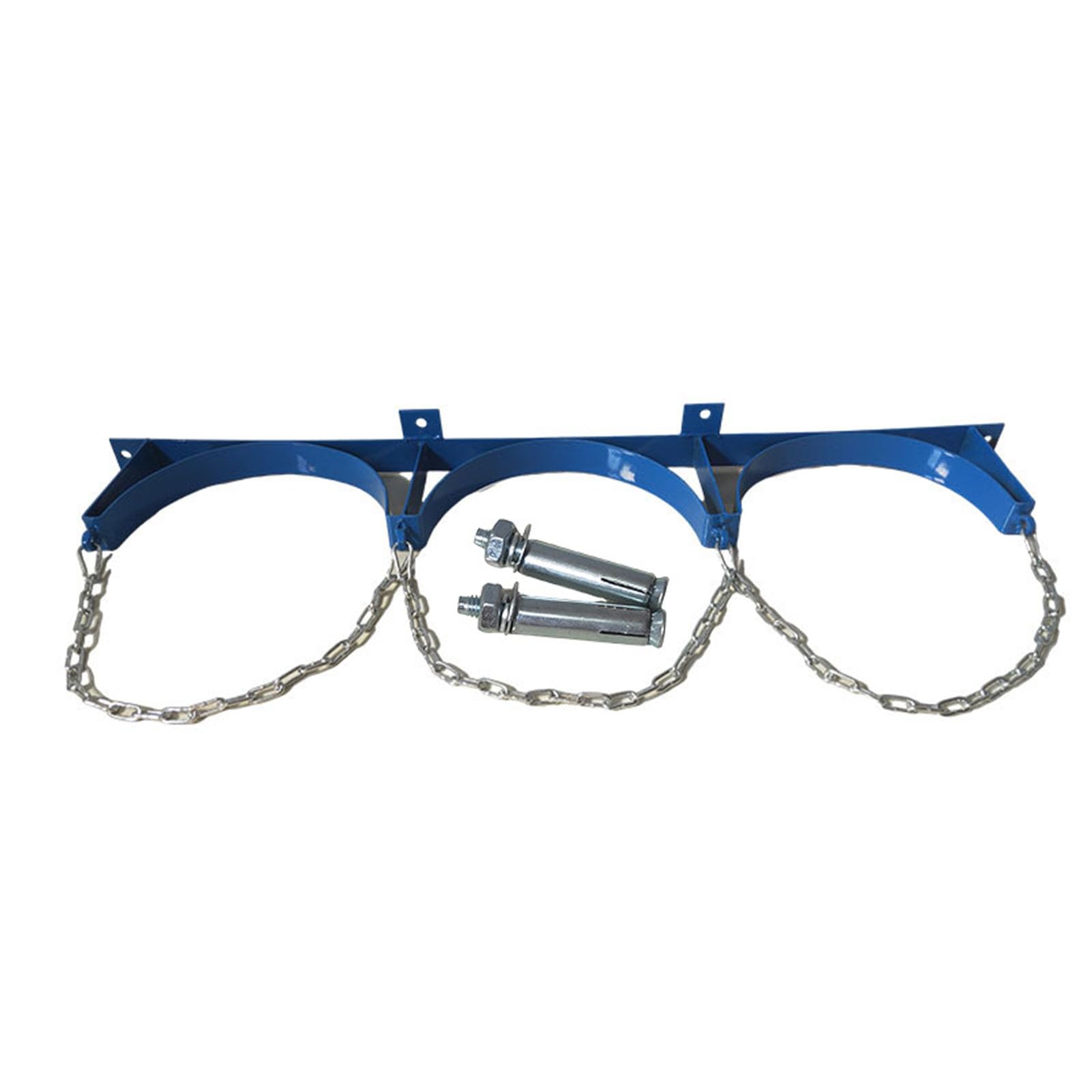Soportes para bombonas de oxígeno Organizador De Acero para Bombonas De Gas De Pared con Cadena Protectora y Tornillos,Soporte para Botellas Hospitales Laboratorios,3 Bottles