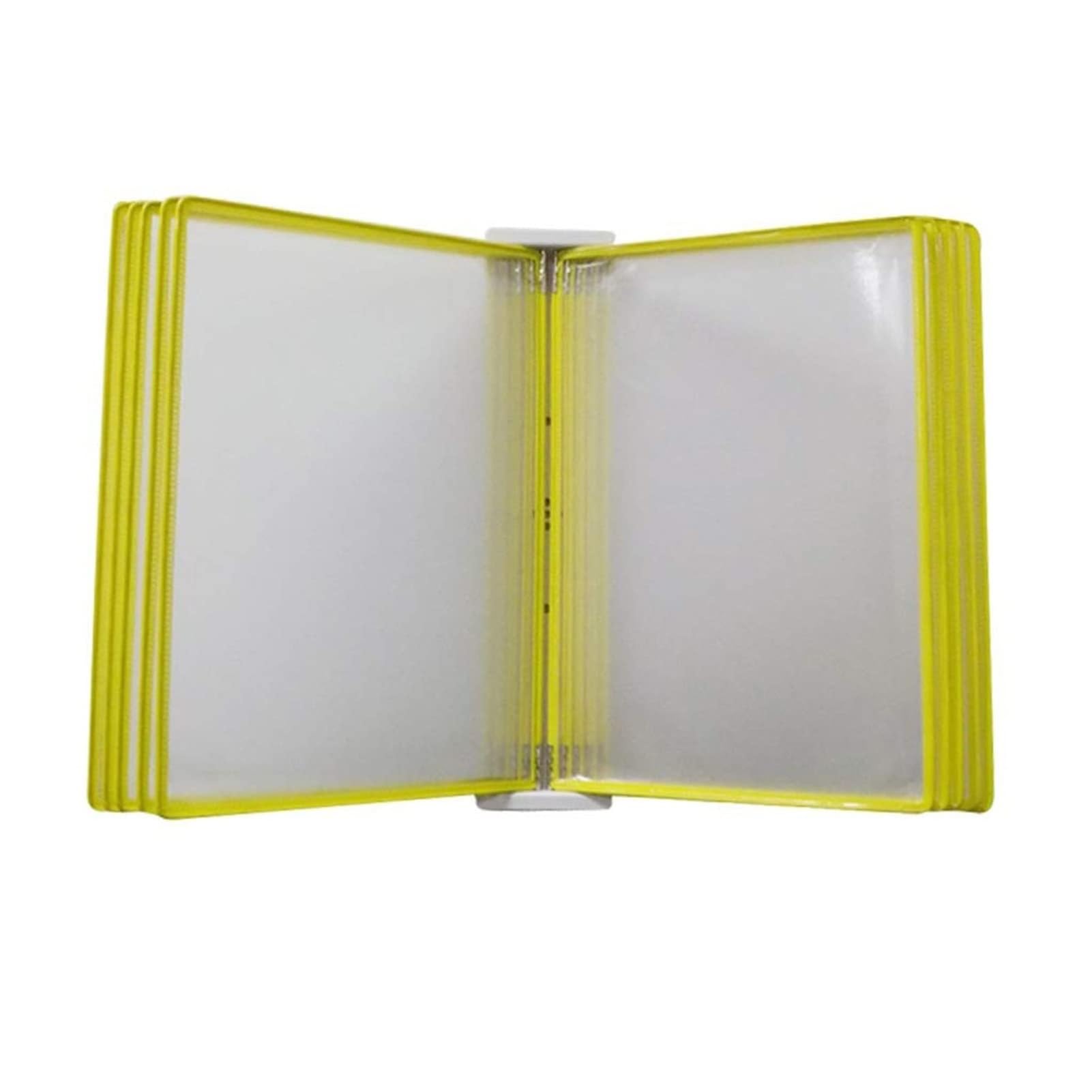 cartelline a più pagine, Sistema di riferimento da parete formato A4 con 10 tasche, organizer morsetto scrivania