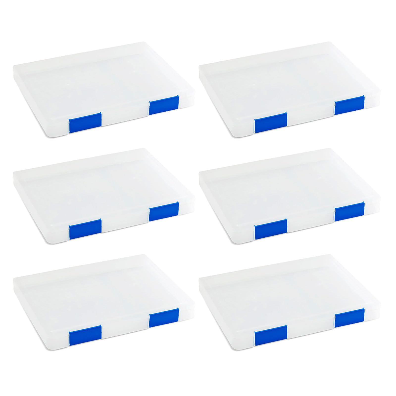 MURYE 6Pcs Clear PP Document Organiser Box with Double Clasps Closure File Storage Container for Offices School Organization File Box