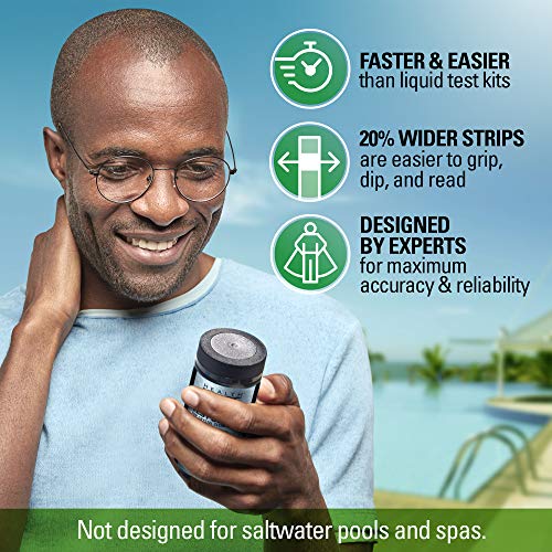 Health Metric 4-Way Pool and Spa Test Strips | 50 ct | Swimming Pool Testing Strip Kit for Chlorine Alkalinity pH & Cyanuric Acid | Easy to Use Chemical Tester | Fast & Accurate Water Maintenance