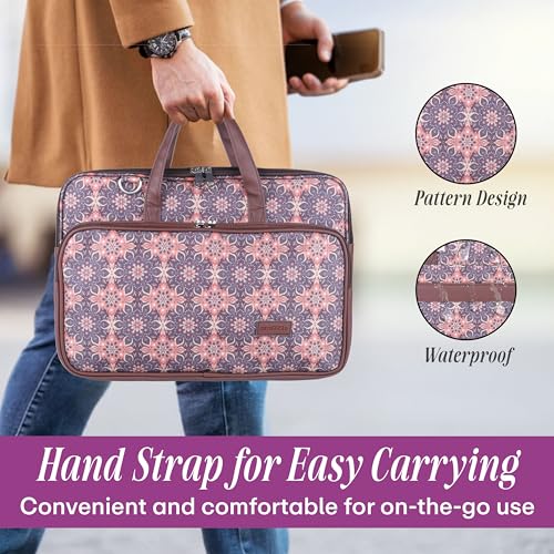 Image of Protecta Stride Floral Printed Laptop Messenger Bag for Men and Women for Office 16 inch Use Macbook Office Briefcase Bag Print Padded Sleeve Straps Durable Design Lightweight 18L Vintage Print