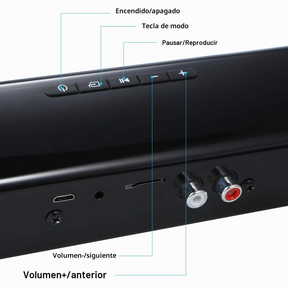 Docooler Barra de Sonido para televisores,Luxus inalámbrico BT 4.0 Altavoz SoundBar TV de Cine en casa 3D de Bass televisor de subwoofer con RCA Line – Mando a Distancia