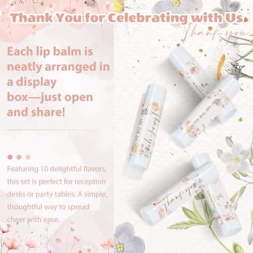 Image of 50 Pack Moisturizing Lip Balms Bulk Wild Flower Floral Wedding Gifts Party Favors Baby Bridal Shower Bachelorette Birthday Reception Ideas Thank You You Are The Balm Beeswax Christian Women