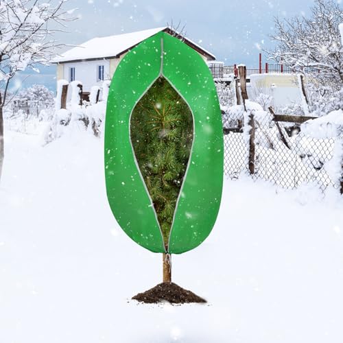 49\"x 73\" Tree Covers for Winter - Thickened Plant Covers Freeze Protection with Zipper Drawstring, Antifreeze Non-Woven Frost Cloths Wraps for Outdoor Plants Trees Shrub Bushes Gardening Gifts