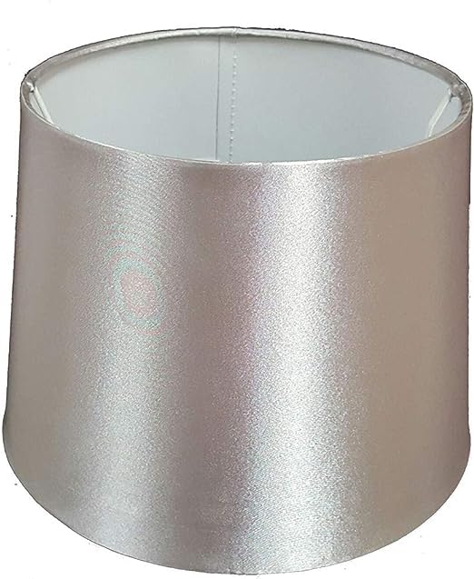 8" (20cm) Empire Silk Fabric Drum Shape Table Lamp & Ceiling Pendant Light Shade (Grey) — image 1