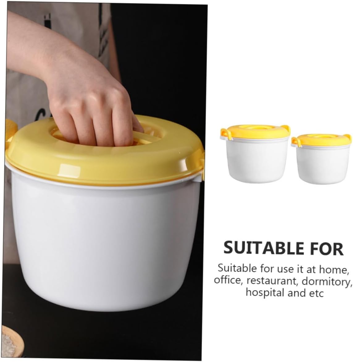 PRETYZOOM 2pcs Microwave Rice Cooker Set Portable Multi-functional Steamer for Rice Oatmeal and Soups for Home Office and Dorm Use Easy to Carry and Store